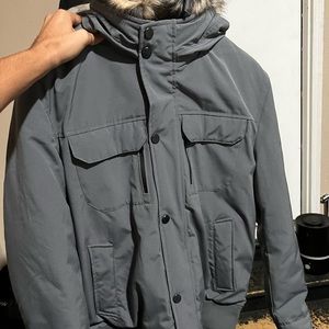 Benson faux fur trim woven parka Clearance